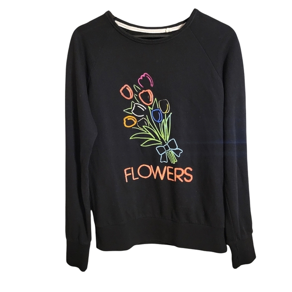 rag & bone Tops - Rag & Bone Black Floral Oversized Pullover Sweatshirt